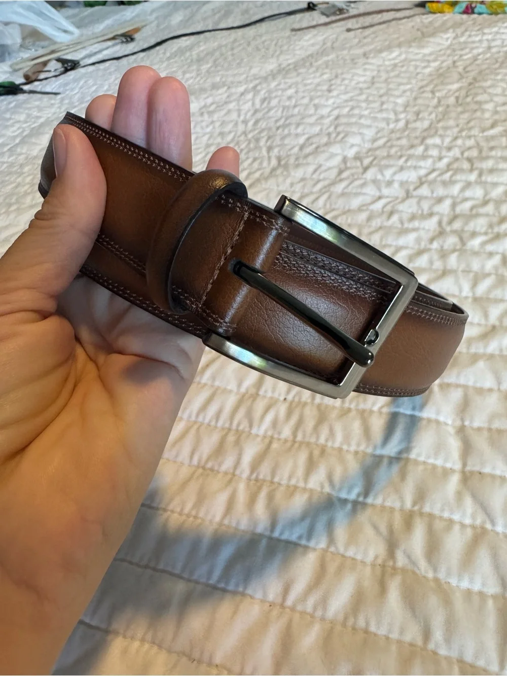 Roundtree & Yorke Brown Leather Belt Size 46 NWT